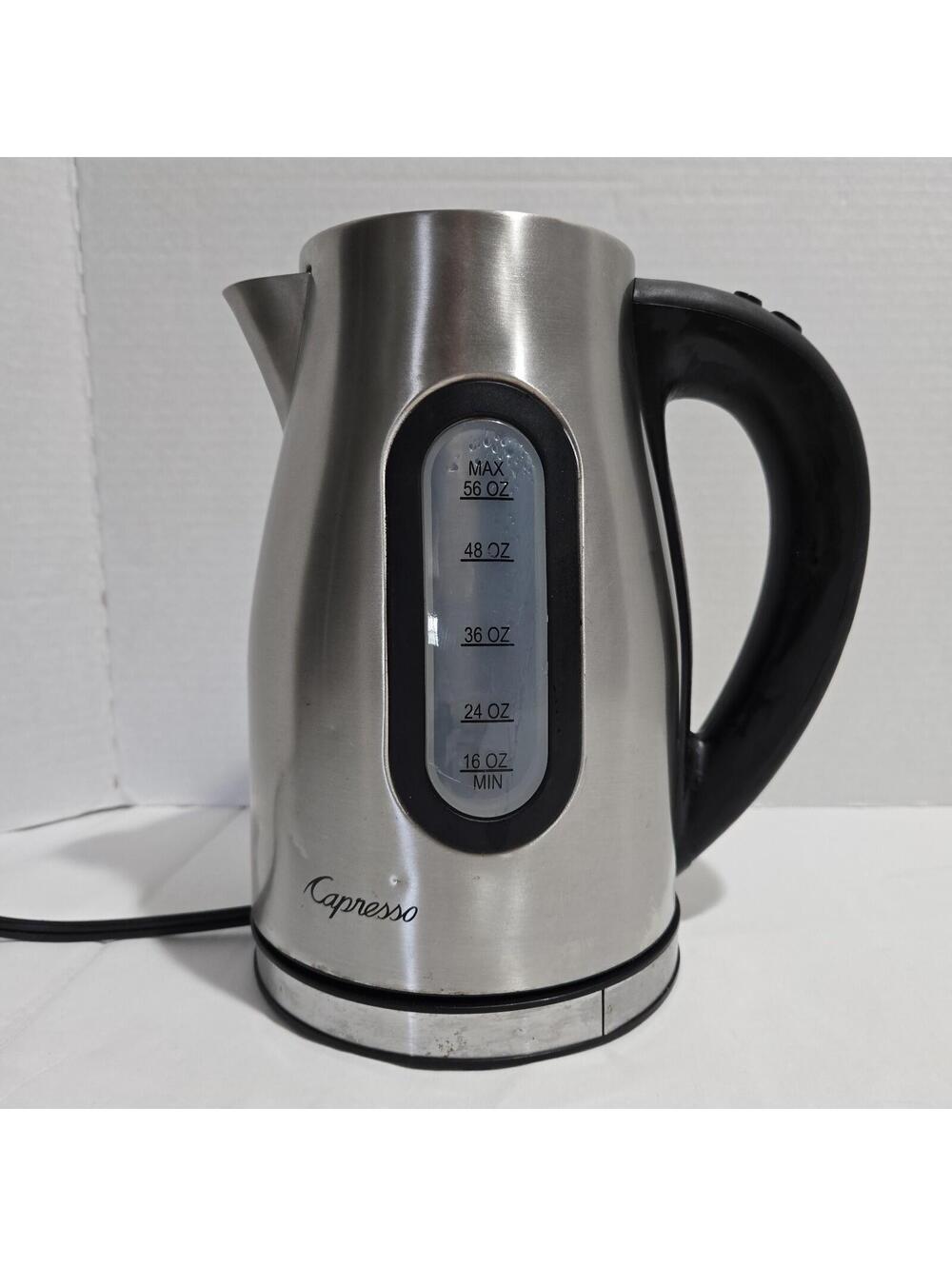 Capresso H2O Pro Water Kettle 56 oz Matte Metal Model 276
